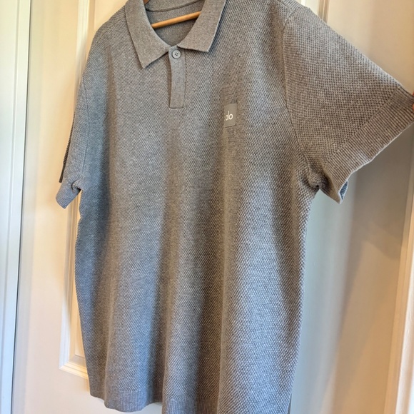 Alo Sports Club Sweater Knit Polo Grey Size XL - Picture 7 of 15